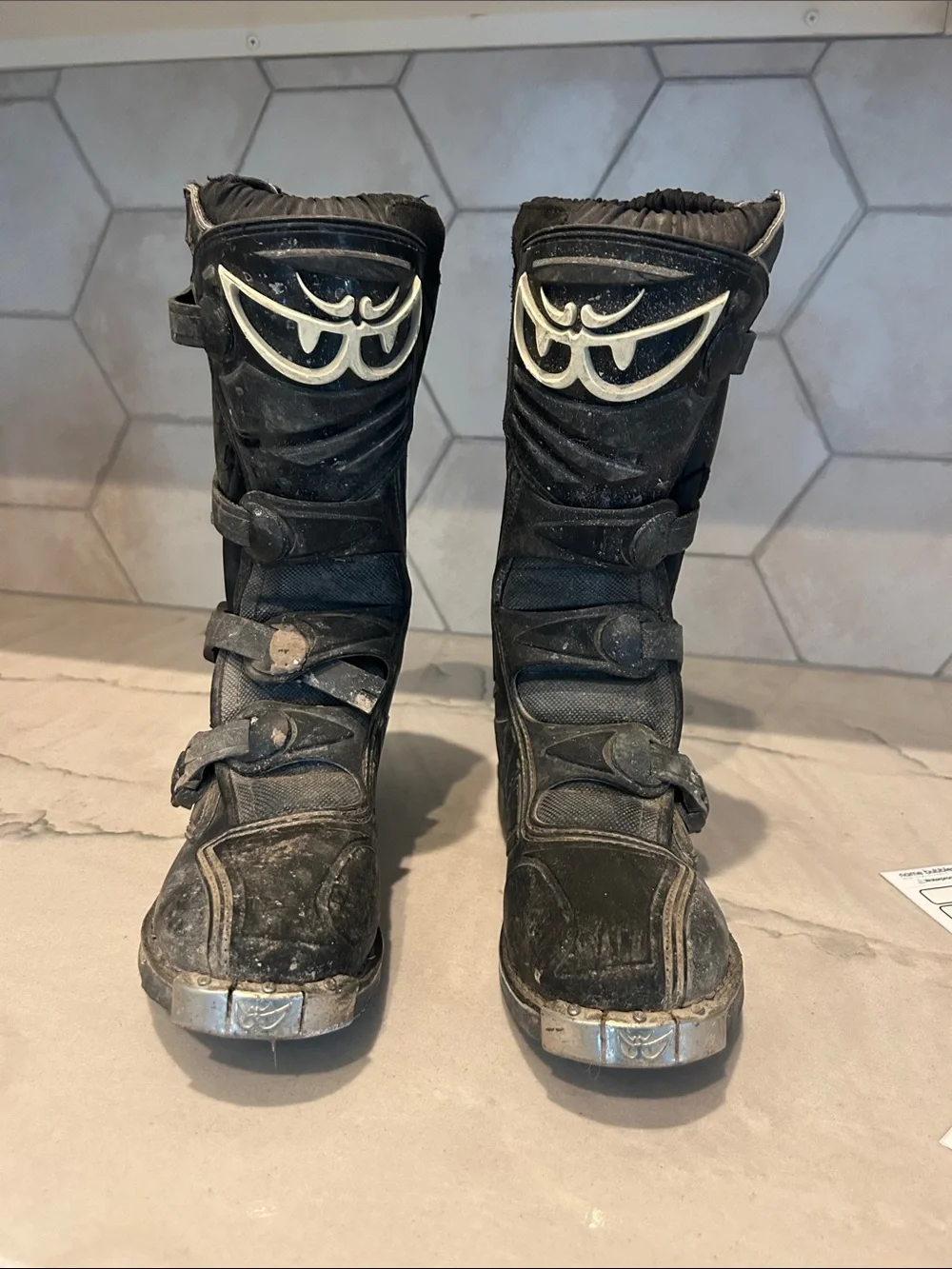 Black Off-Road Buckle Moto Boots